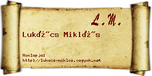 Lukács Miklós névjegykártya