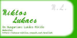 miklos lukacs business card